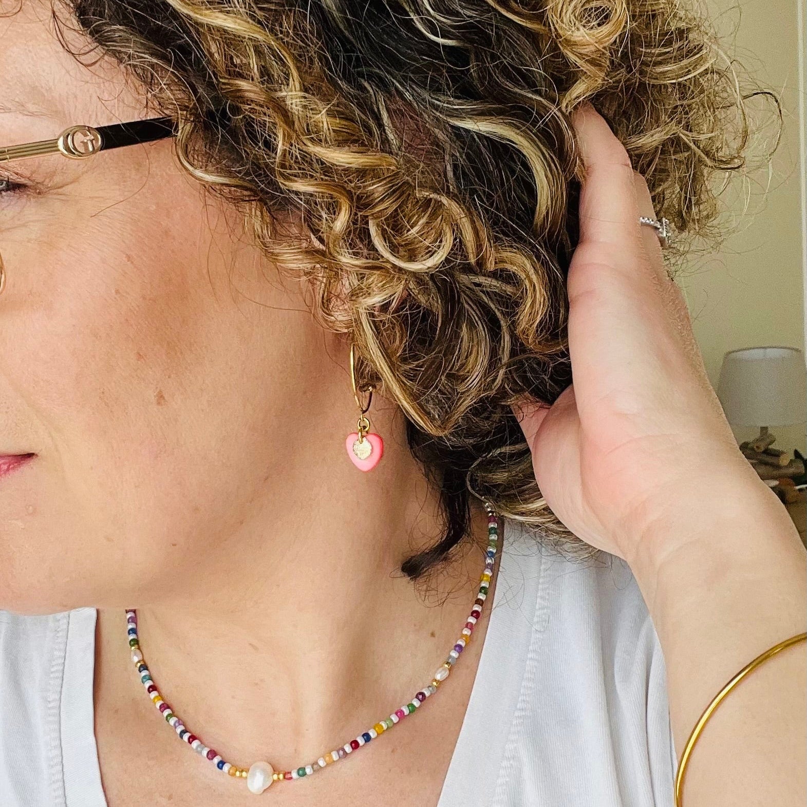 Boucles d'oreille (semi créoles) pop