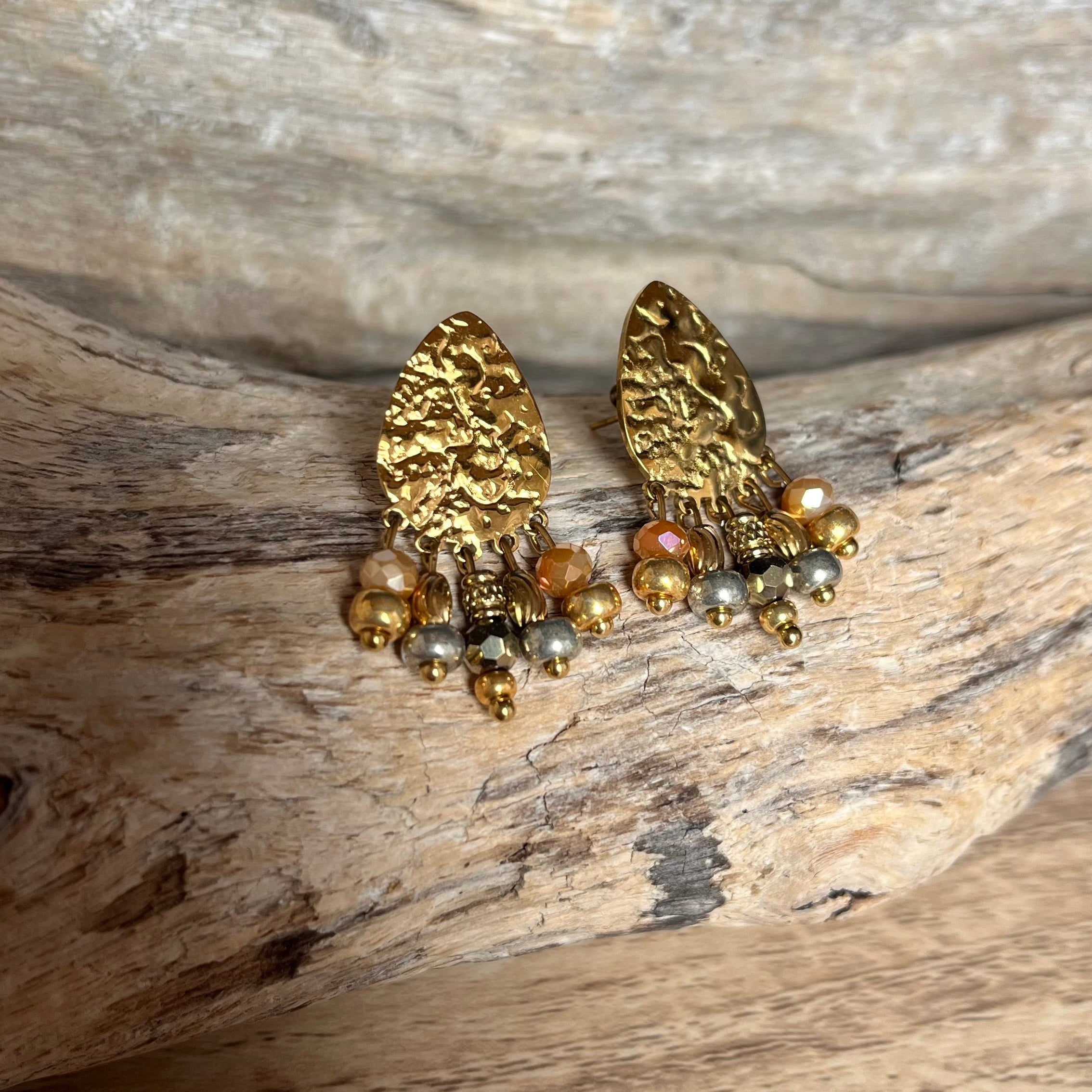 Boucles d'oreille "Trinité" fauves