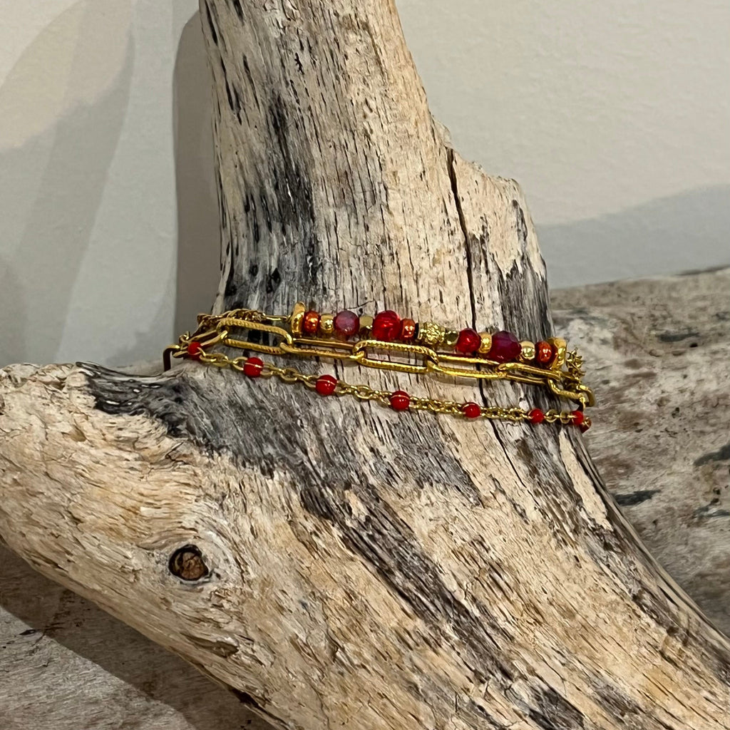 Bracelet "Trinité" rouge