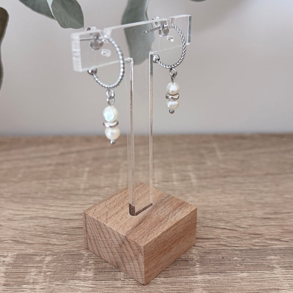 Boucles d'oreille Rivage (semi créoles)