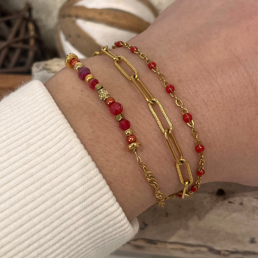 Bracelet "Trinité" rouge