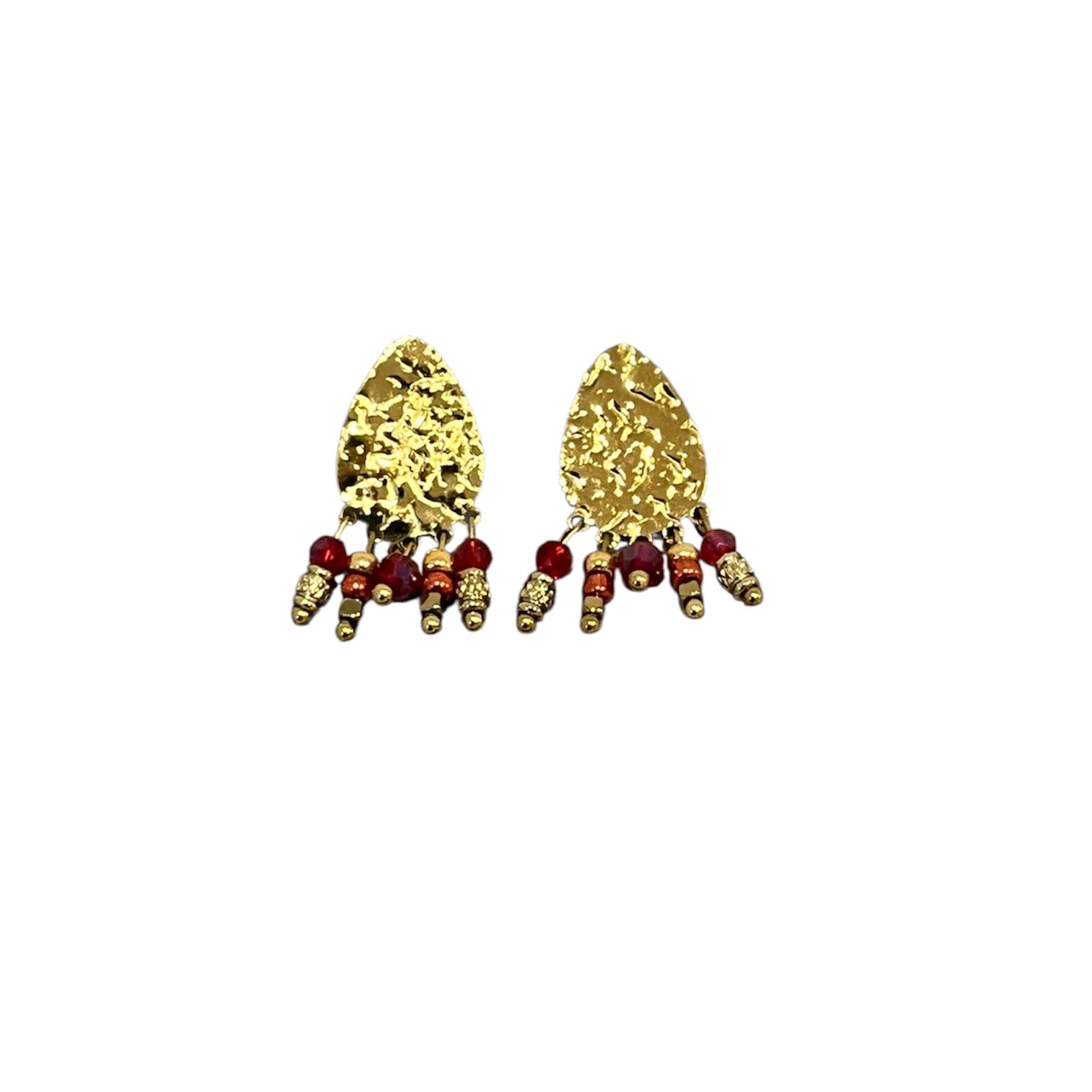 Boucles d'oreille "Trinité" rouge