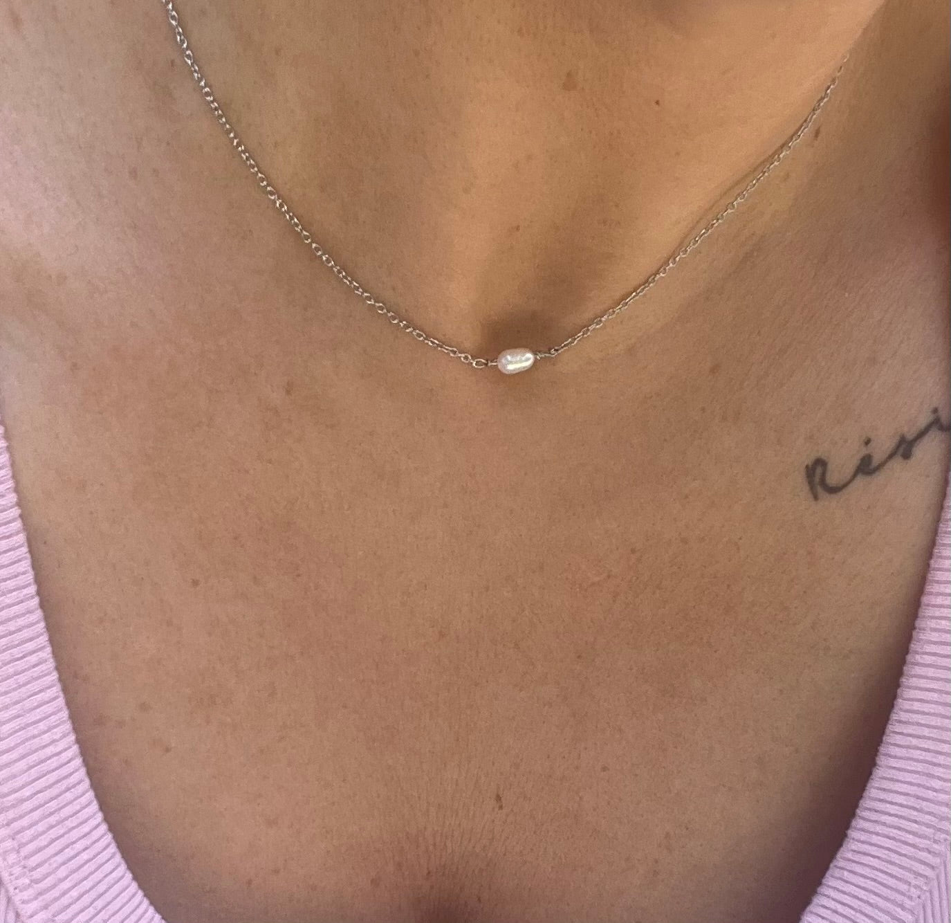 Collier perle argent