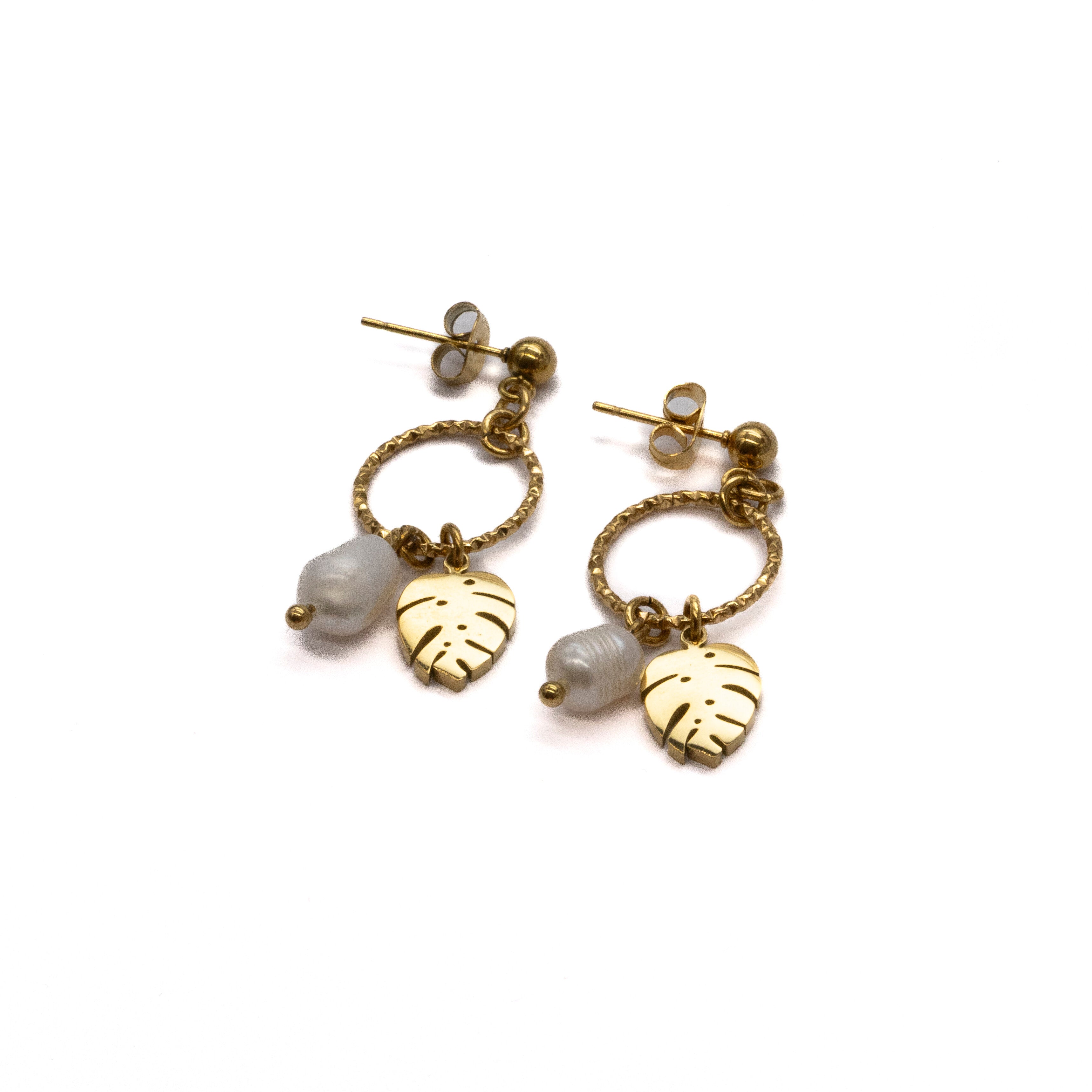 Boucles d'oreille "signature" or